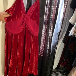 Red velvet mini dress sz 9 guess